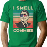 Vintage Distressed Retro Reagan President I Smell Commies T-Shirt T-Shirt for Men & Women, T-Shirts Graphic Tee - Green