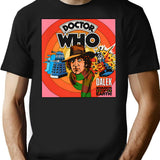 Vintage Dr. Who Vs Daleks (Tom Baker) T-Shirt for Men & Women, T-Shirts Graphic Tee - Black