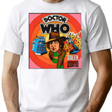 Vintage Dr. Who Vs Daleks (Tom Baker) T-Shirt for Men & Women, T-Shirts Graphic Tee - White