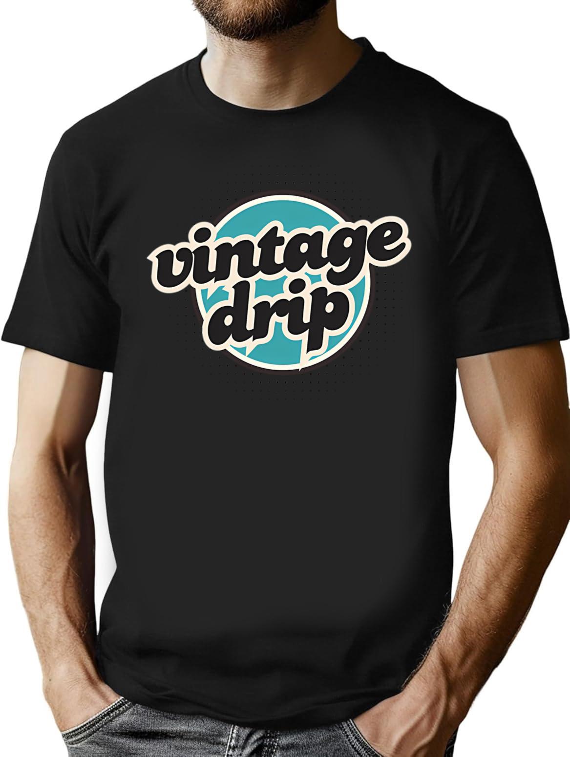 Vintage Drip. T-Shirt for Men & Women, T-Shirts Graphic Tee - Black