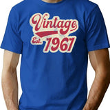 Vintage Est 1961 T-Shirt for Men & Women, T-Shirts Graphic Tee - Blue