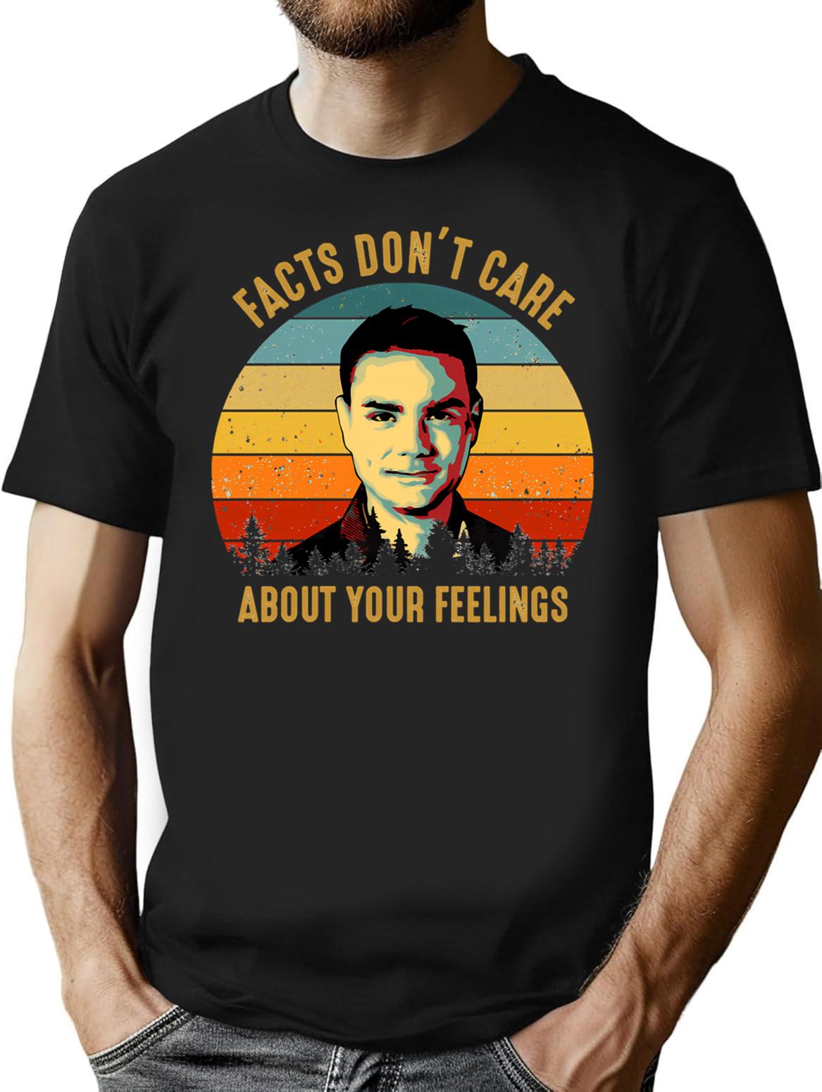 Vintage Facts Don'T Care About Your Feelings Ben Shapiro'S Gift T-Shirt for Men & Women, T-Shirts Graphic Tee - Black