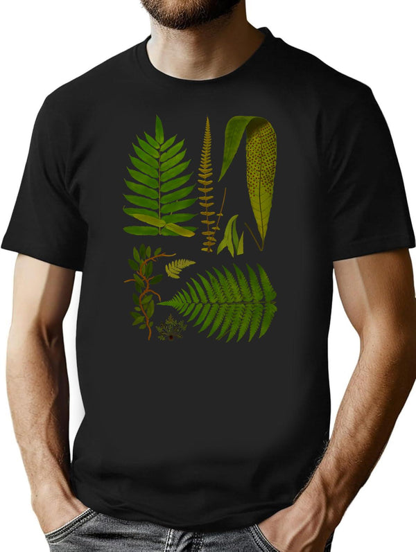 Vintage Fern Species T-Shirt for Men & Women, T-Shirts Graphic Tee - Black