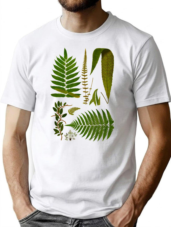 Vintage Fern Species T-Shirt for Men & Women, T-Shirts Graphic Tee - White