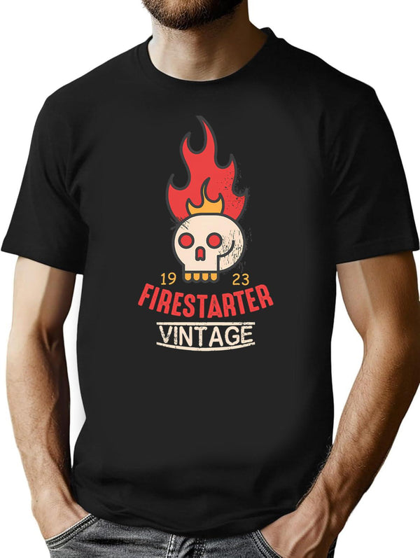 Vintage Firestarter T-Shirt for Men & Women, T-Shirts Graphic Tee - Black