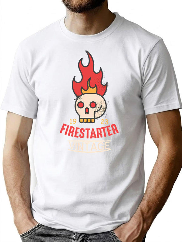 Vintage Firestarter T-Shirt for Men & Women, T-Shirts Graphic Tee - White