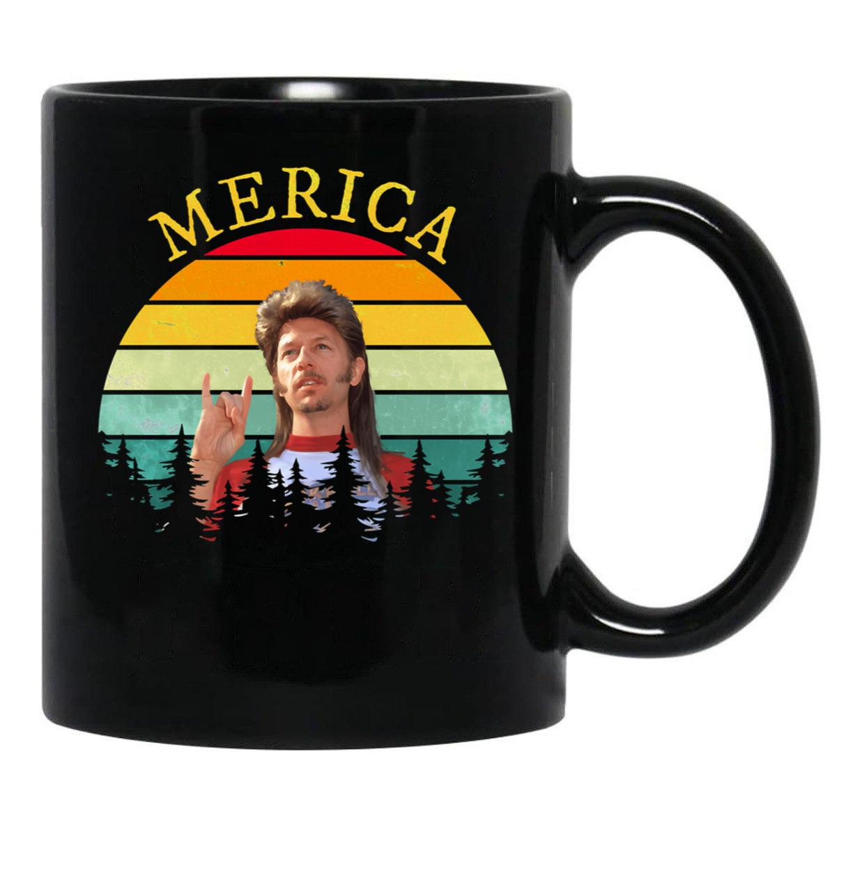 Vintage Funny Joe Dirt Merica Fans Black Coffee Mug - Black