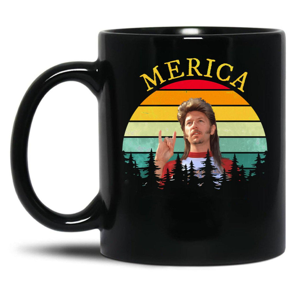 Vintage Funny Joe Dirt Merica Fans Black Coffee Mug