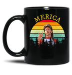 Vintage Funny Joe Dirt Merica Fans Black Coffee Mug