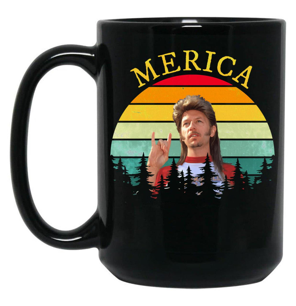 Vintage Funny Joe Dirt Merica Fans Black Coffee Mug