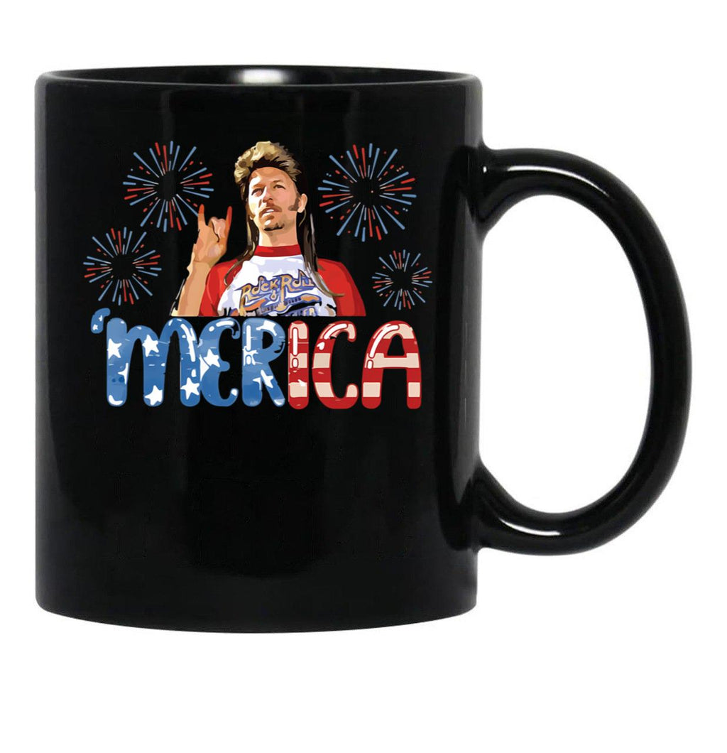 Vintage Funny Joe Dirt Merica Black Coffee Mug - Black