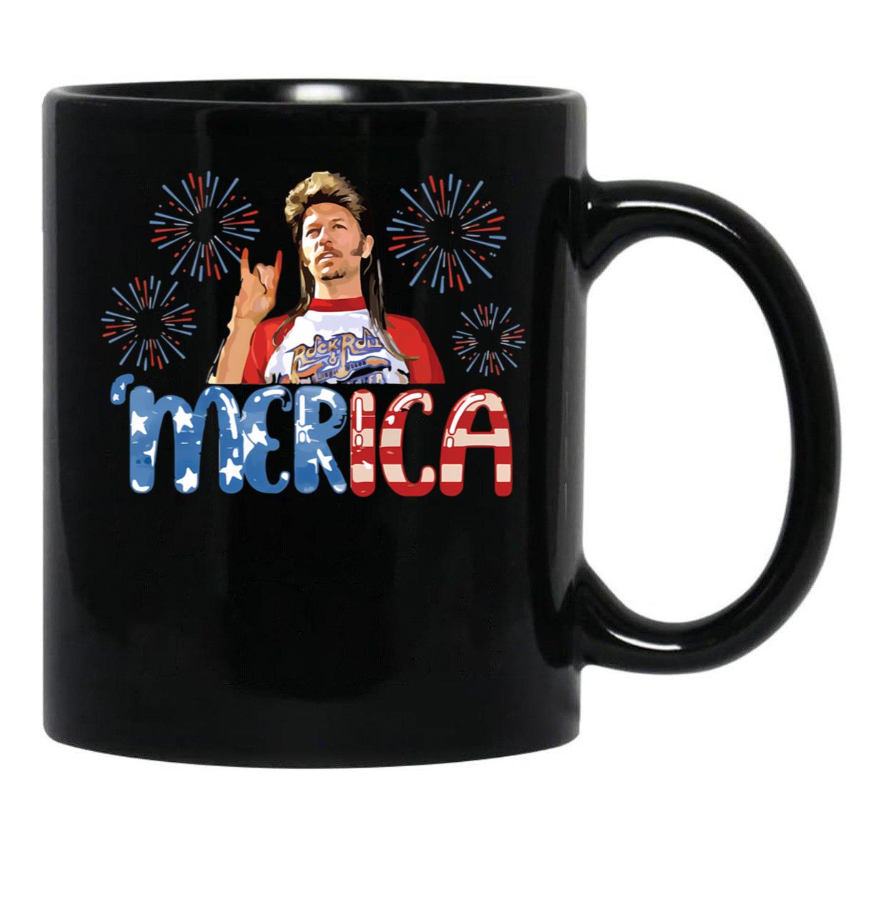 Vintage Funny Joe Dirt Merica Black Coffee Mug - Black