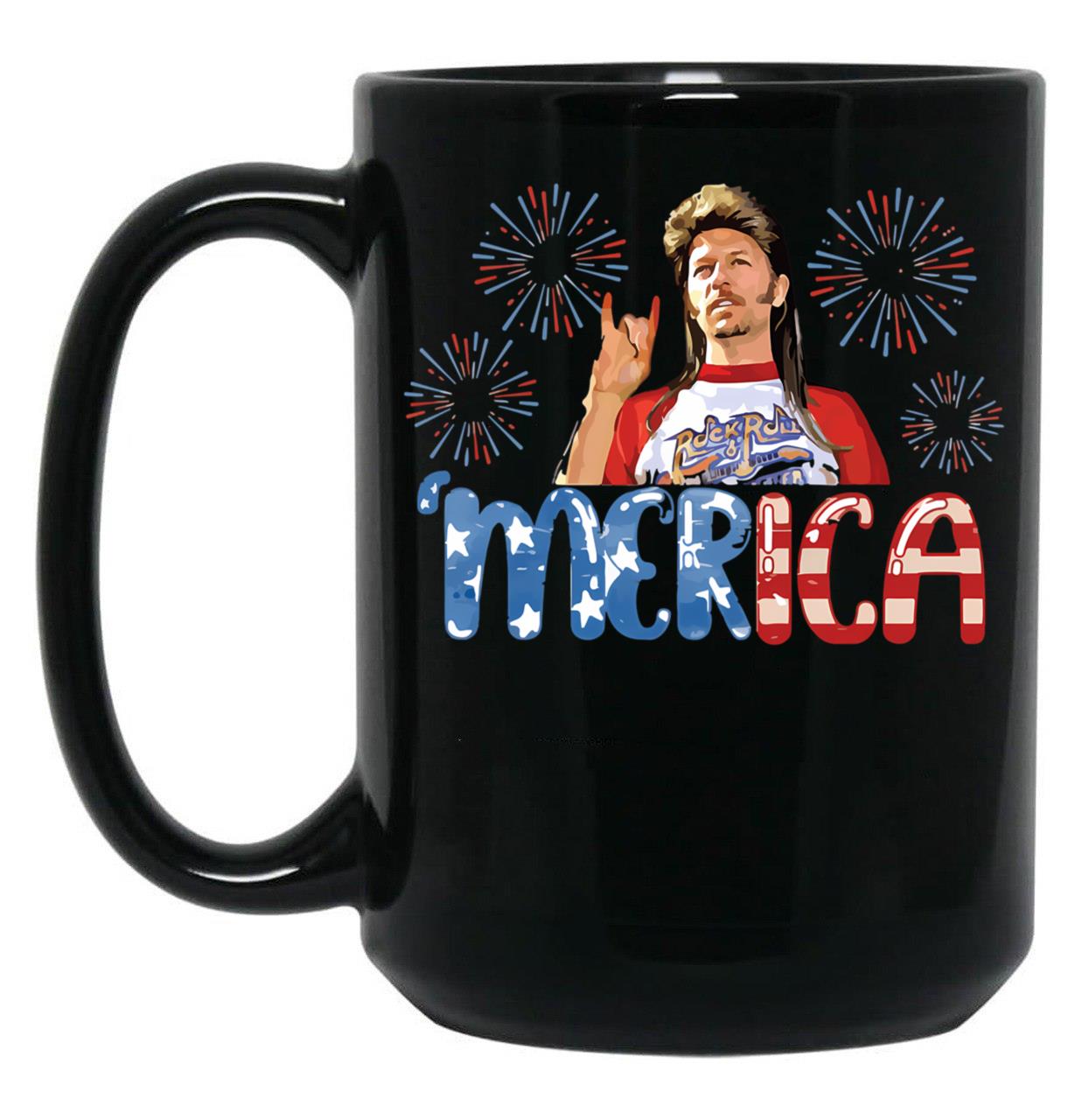 Vintage Funny Joe Dirt Merica Black Coffee Mug