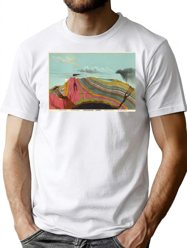 Vintage Geology And Meteorology Diagram (1893) T-Shirt for Men & Women, T-Shirts Graphic Tee - White