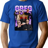 Vintage Greg Davies Style T-Shirt for Men & Women, T-Shirts Graphic Tee - Blue