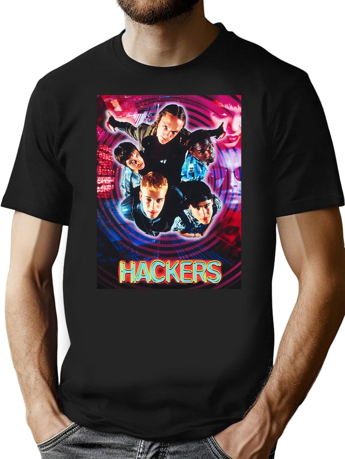 Vintage Hacker T-Shirt for Men & Women, T-Shirts Graphic Tee - Black