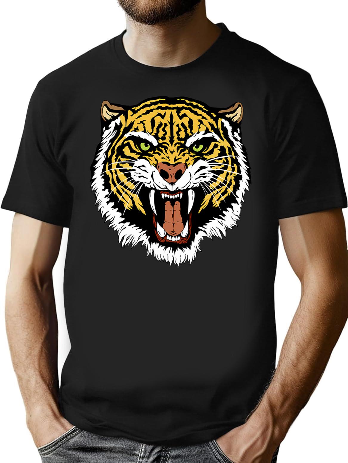 Vintage Heihachi Tiger T-Shirt for Men & Women, T-Shirts Graphic Tee - Black