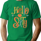 Vintage Hello Sixty 60Th Birthday Gift T-Shirt for Men & Women, T-Shirts Graphic Tee - Green