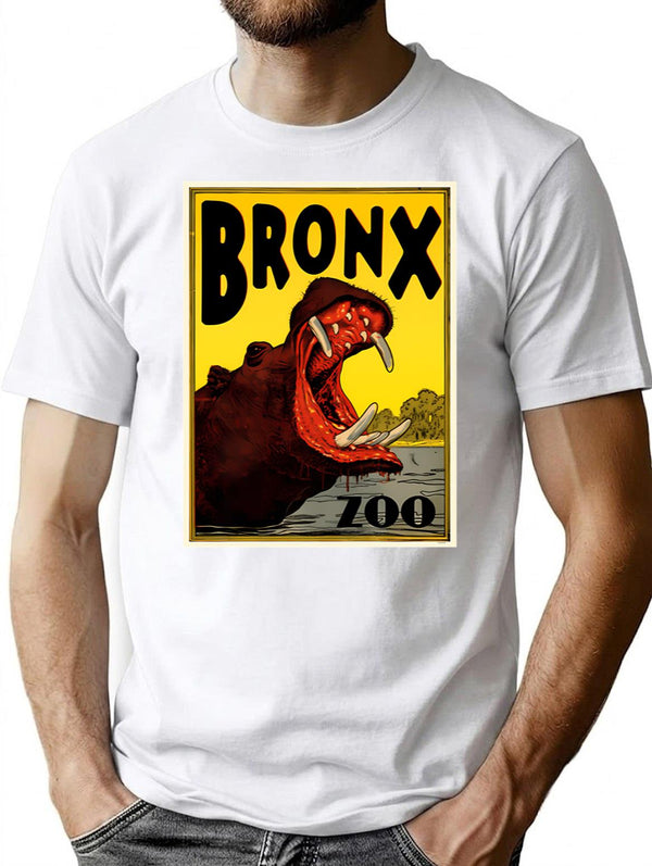 Vintage Hippo Visit The Zoo Bronx T-Shirt for Men & Women, T-Shirts Graphic Tee - White