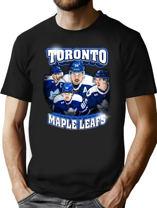 Vintage Hockey Shirt Design T-Shirt for Men & Women, T-Shirts Graphic Tee - Black