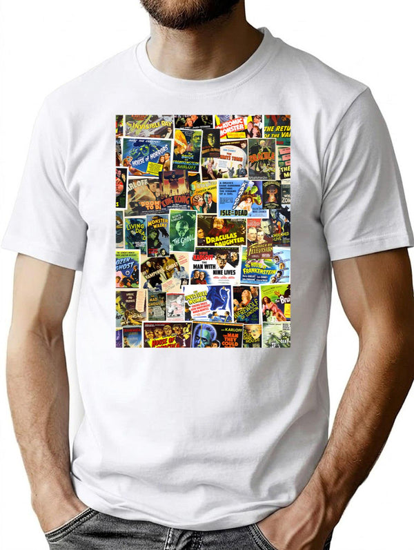 Vintage Horror T-Shirt for Men & Women, T-Shirts Graphic Tee - White