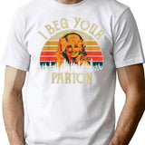 Vintage I Beg Your Parton Funny Premium Heavyweight Cotton T-Shirt - White