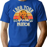 Vintage I Beg Your Parton Funny Premium Heavyweight Cotton T-Shirt - Blue