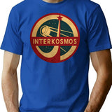 Vintage Interkosmos Space Program Sputnik Satellite T-Shirt for Men & Women, T-Shirts Graphic Tee - Blue