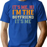 Vintage It'S Me Hi I'M The Boyfriend It'S Me Matching For Boyfriend T-Shirt for Men & Women, T-Shirts Graphic Tee - Blue