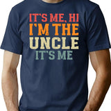 Vintage It'S Me Hi I'M The Uncle It'S Me Matching For Uncle T-Shirt for Men & Women, T-Shirts Graphic Tee - Navy