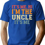 Vintage It'S Me Hi I'M The Uncle It'S Me Matching For Uncle T-Shirt for Men & Women, T-Shirts Graphic Tee - Blue