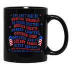 Vintage Joe Dirt Merica 4Th July Quotes Movie Fireworks Patriotic Independence Day Black Coffee Mug - Black