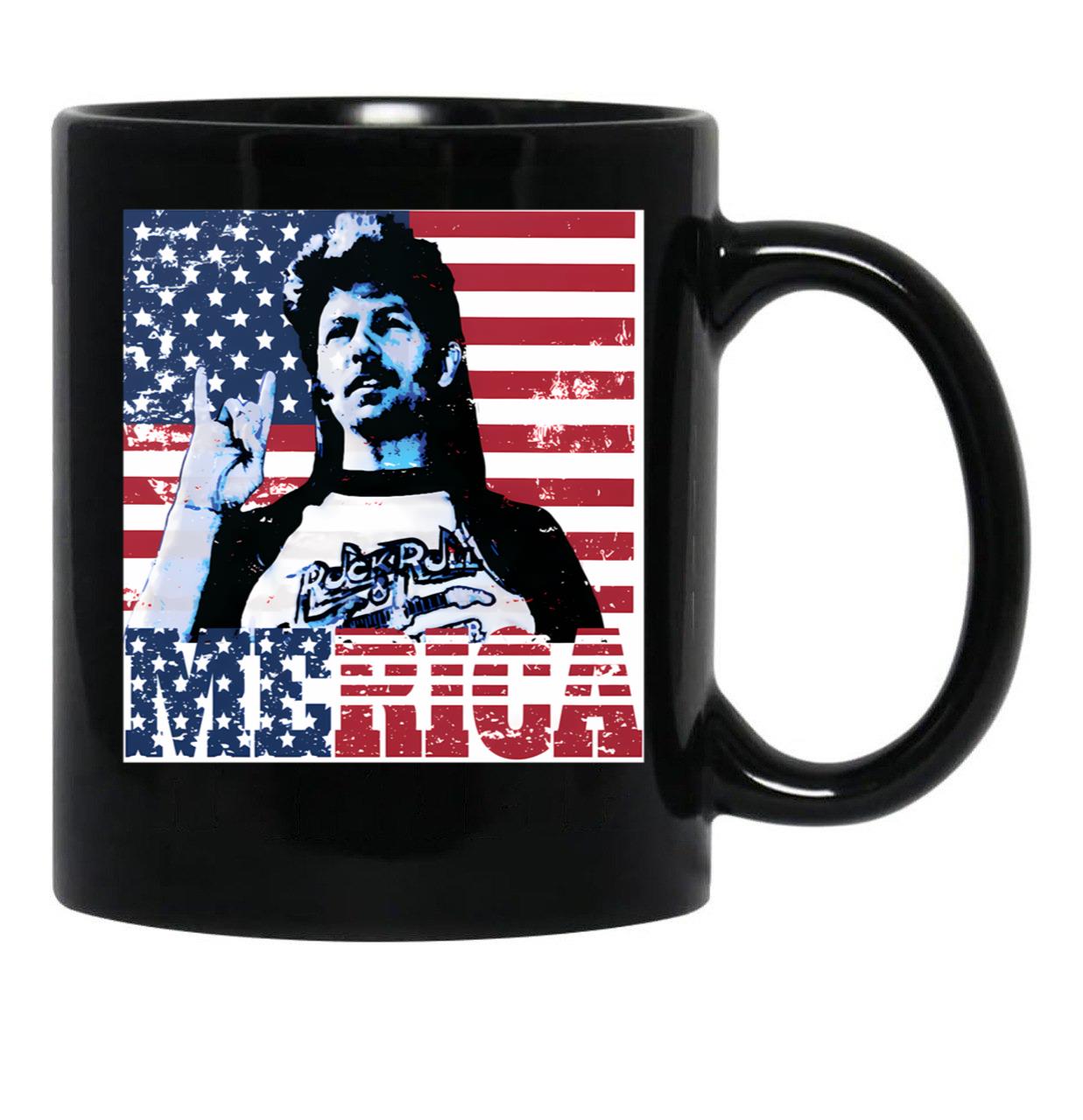 Vintage Joe Dirt Merica 4Th Of July America Merch Black Coffee Mug - Black