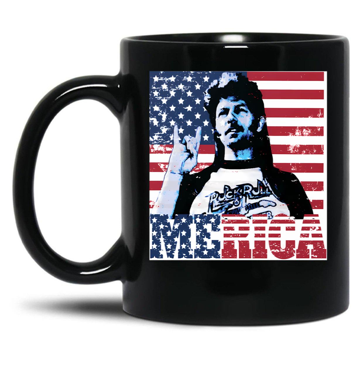 Vintage Joe Dirt Merica 4Th Of July America Merch Black Coffee Mug