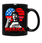 Vintage Joe Dirt Merica 4Th Of July Black Coffee Mug - Black