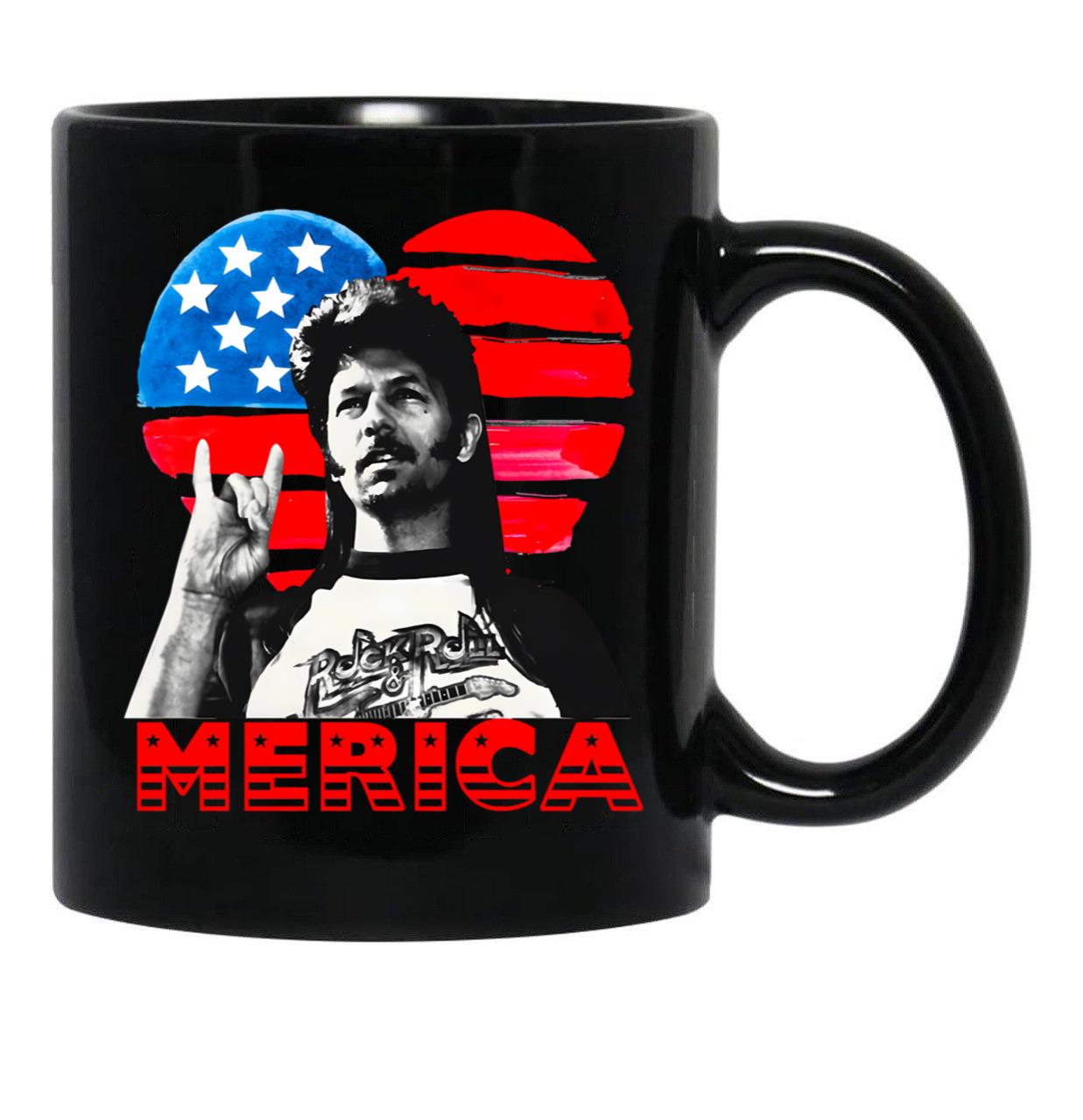 Vintage Joe Dirt Merica 4Th Of July Black Coffee Mug - Black