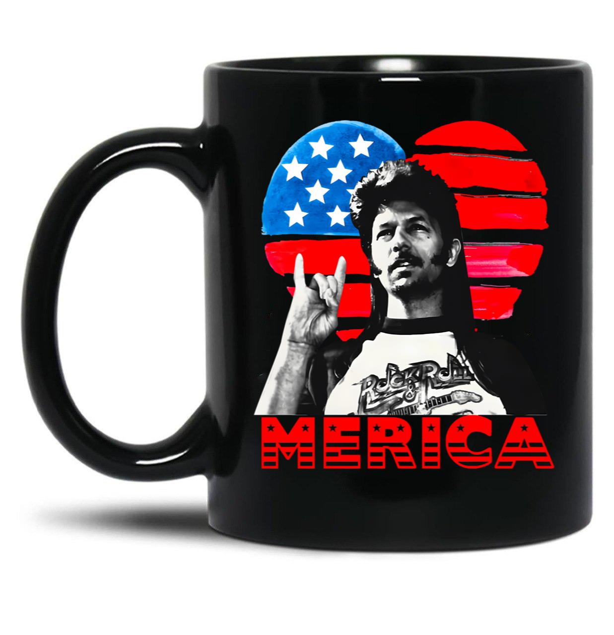 Vintage Joe Dirt Merica 4Th Of July Black Coffee Mug
