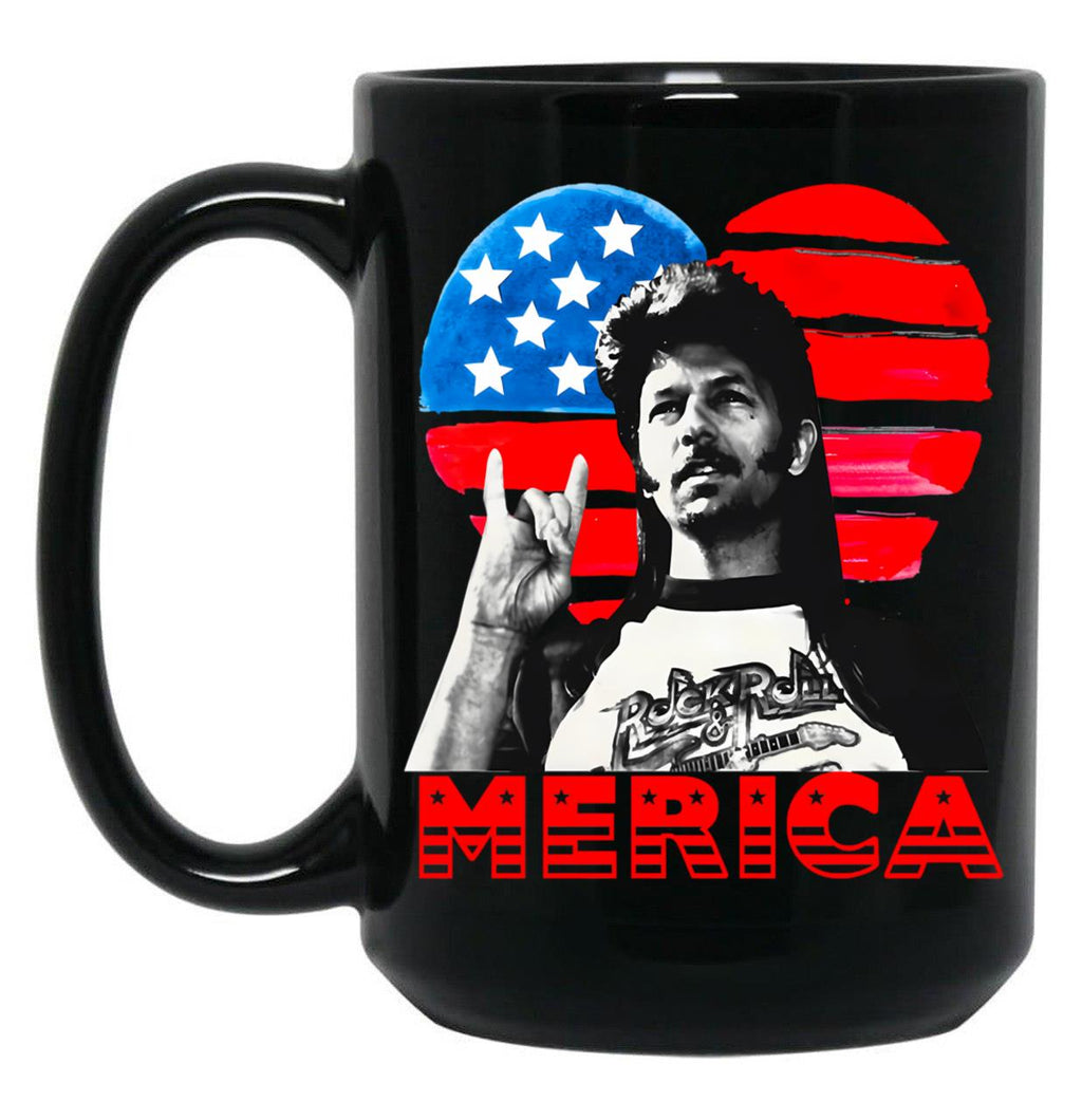 Vintage Joe Dirt Merica 4Th Of July Black Coffee Mug