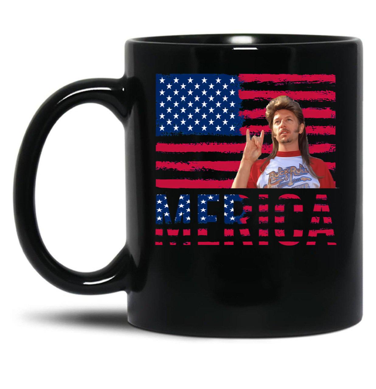 Vintage Joe Dirt Merica Fourth Of July Usa America Lifes A Garden Dig It Black Coffee Mug