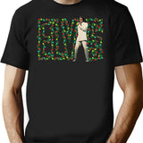 Vintage Lights Christmas T-Shirt for Men & Women, T-Shirts Graphic Tee - Black