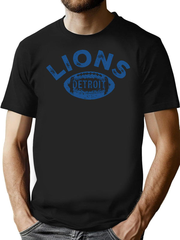 Vintage Lions T-Shirt for Men & Women, T-Shirts Graphic Tee - Black