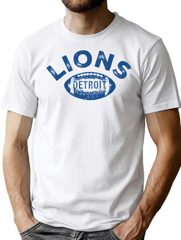 Vintage Lions T-Shirt for Men & Women, T-Shirts Graphic Tee - White