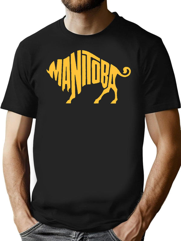 Vintage Manitoba T-Shirt for Men & Women, T-Shirts Graphic Tee - Black