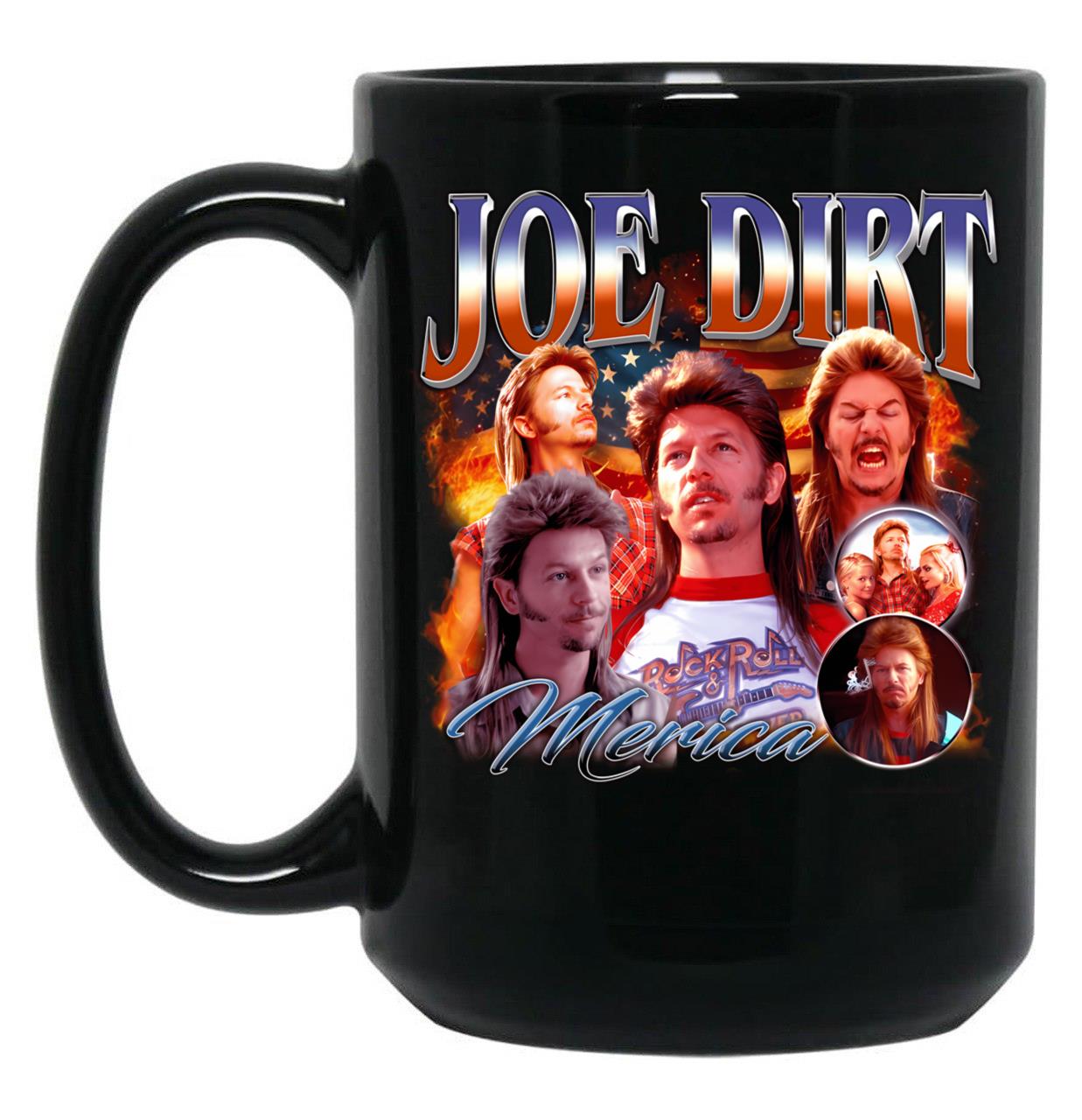 Vintage Merica Joe Dirt Funny 4Th Of July Black Coffee Mug