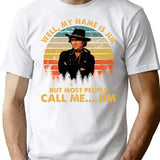 Vintage Most People Call Me The Sheriff Is Near Blazing Tee Saddles T-Shirt for Men & Women, T-Shirts Graphic Tee - White