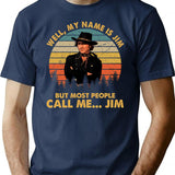 Vintage Most People Call Me The Sheriff Is Near Blazing Tee Saddles T-Shirt for Men & Women, T-Shirts Graphic Tee - Navy