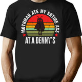 Vintage Mothman Ate My Entire Ass At A Denny'S Cryptid Mothman T-Shirt for Men & Women, T-Shirts Graphic Tee - Black