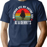 Vintage Mothman Ate My Entire Ass At A Denny'S Cryptid Mothman T-Shirt for Men & Women, T-Shirts Graphic Tee - Navy