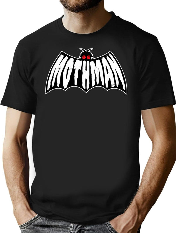 Vintage Mothman Logo Black White T-Shirt for Men & Women, T-Shirts Graphic Tee - Black