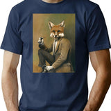 Vintage Mr Fox T-Shirt for Men & Women, T-Shirts Graphic Tee - Navy